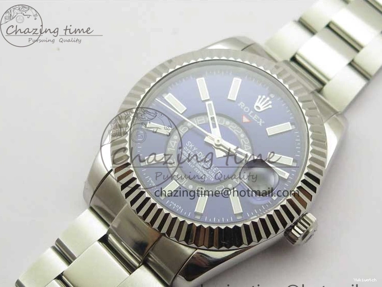 SS SS to Blue 9001 AIF on Bracelet A23J 326934 Sky-Dweller Dial 0201
